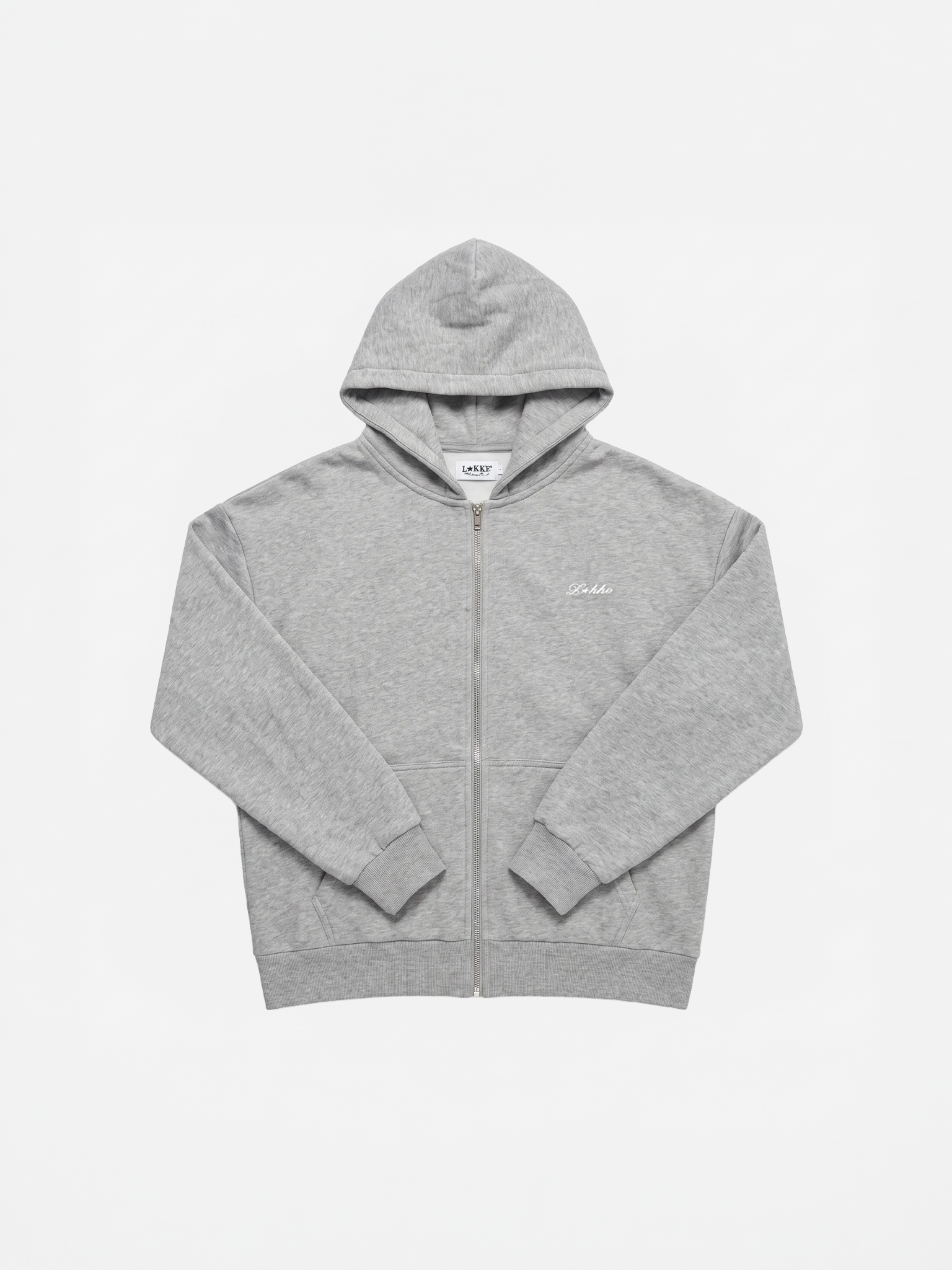 BASIC ZIP HOODIE (GREY)